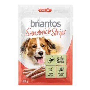 Briantos Sandwich Tiras Strips para perros 100 g