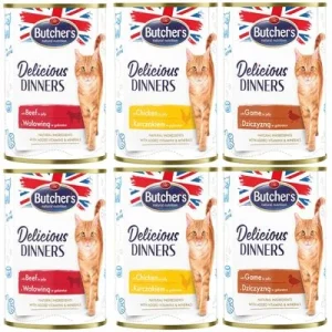 Butcher's Delicious Dinners para gatos 24 x 400 g Pack mixto (3 variedades)