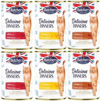Butcher's Delicious Dinners para gatos 24 x 400 g Pack mixto (3 variedades)
