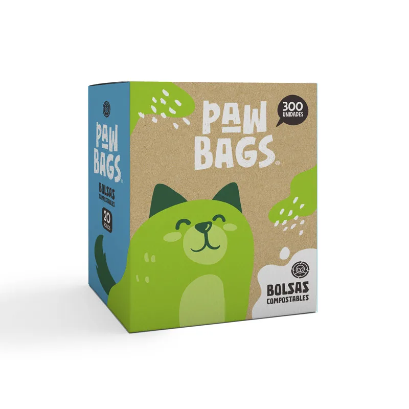 Caja de Bolsas Compostables Paw Bags (300 bolsas)