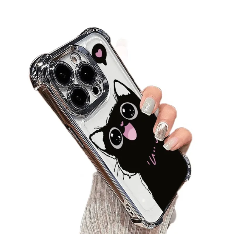 Carcasa Happy Cat Plateado