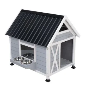 Caseta exterior Modern Living Belmont para perros aprox. 101 cm de largo x 92 cm de ancho x 95,5 cm de alto