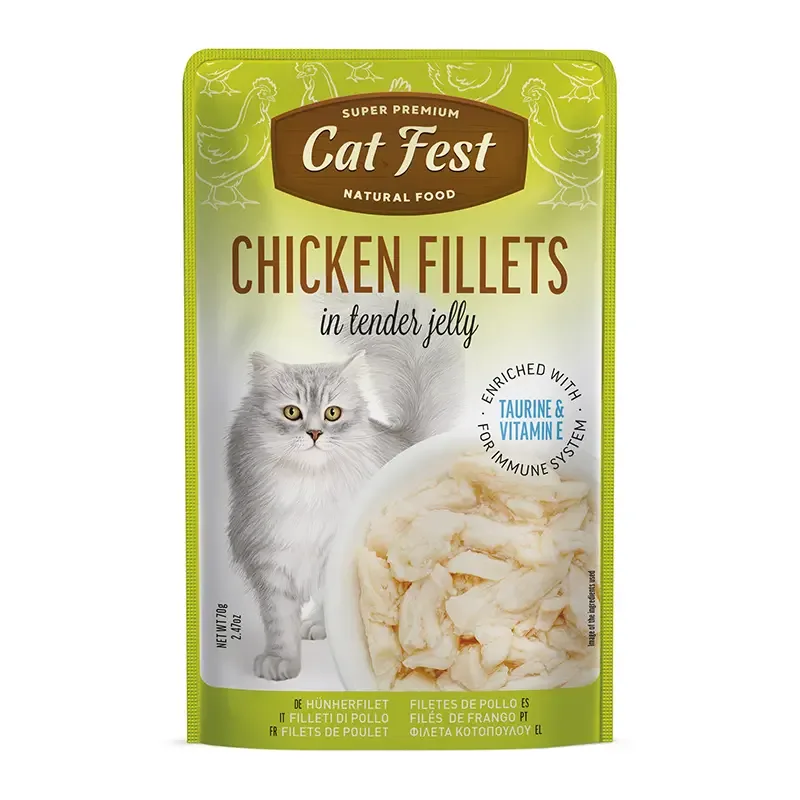 Cat Fest Filetes de Pollo en Gelatina 70 Gr