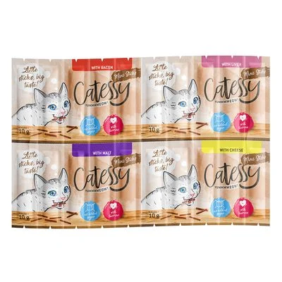 Catessy Mini-Sticks Mix 2 20 x 2 g con 4 sabores (bacon, hígado, malta, queso)
