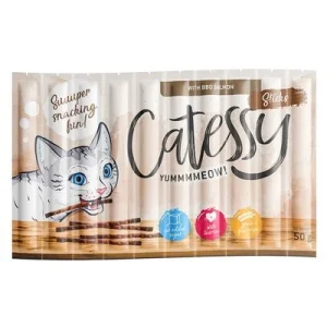 Catessy Sticks 10 x 5 g snacks para gatos Salmón a la barbacoa