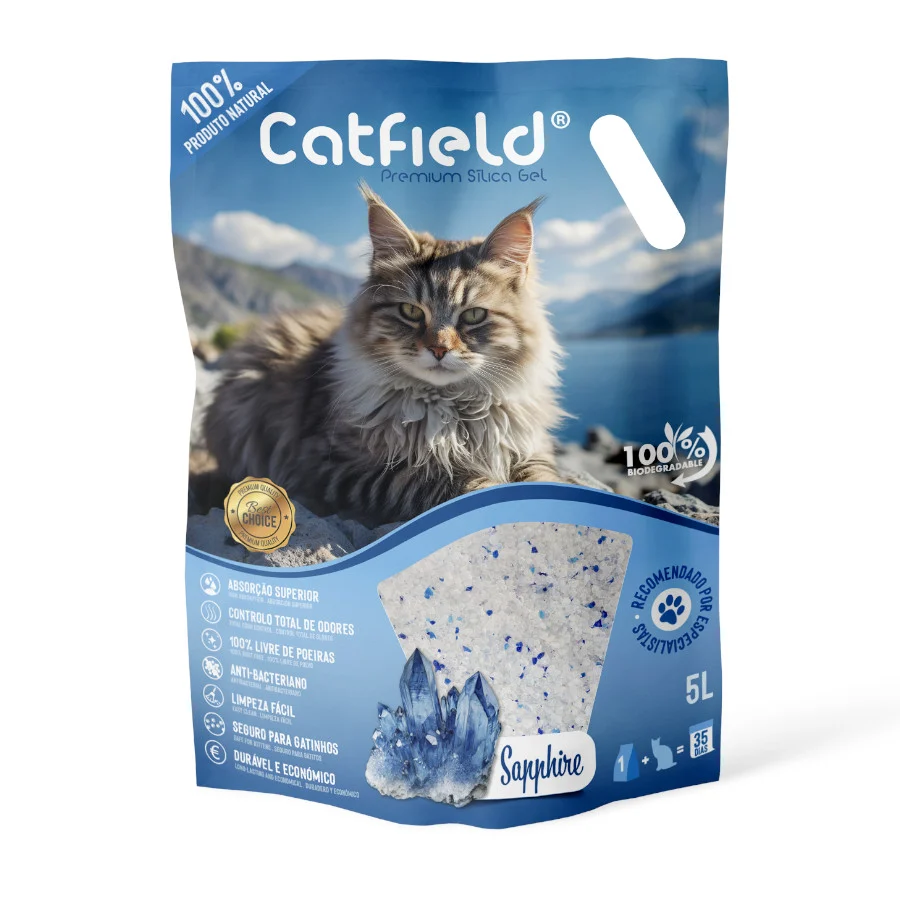 Catfield Sapphire Premium Silica Gel Arena Absorbente para gatos
