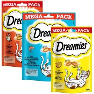 Catisfactions Big Pack snack para gatos 3 x 180 g - Pack de prueba mixto Pollo, Salmón y Queso - 3 x 180 g