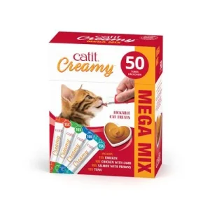 Catit Creamy 50 x 10 g snacks para gatos Pack mixto (4 variedades)