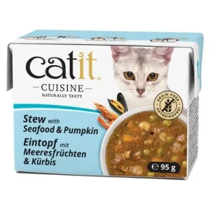 Catit Cuisine Estofado 24 x 95 g - Pack Ahorro Marisco con calabaza