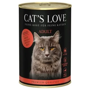Cat's Love 6 x 400 g comida húmeda para gatos Vacuno puro