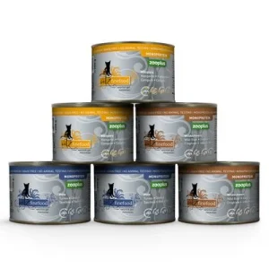 catz finefood Monoprotein zooplus 24 x 200 g - Pack mixto 3 variedades (pavo, canguro, jabalí)