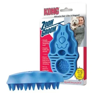 Cepillo de masaje KONG Zoom Groom para perros Azul: 12 x 7,5 x 4 cm (L x An x Al)