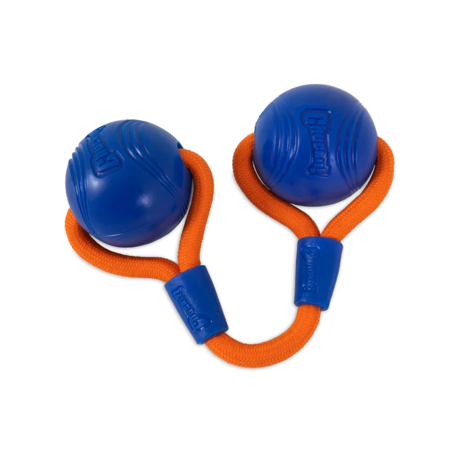 Chuckit! Crunch Duo Tug Pelota Con Cuerda para perros