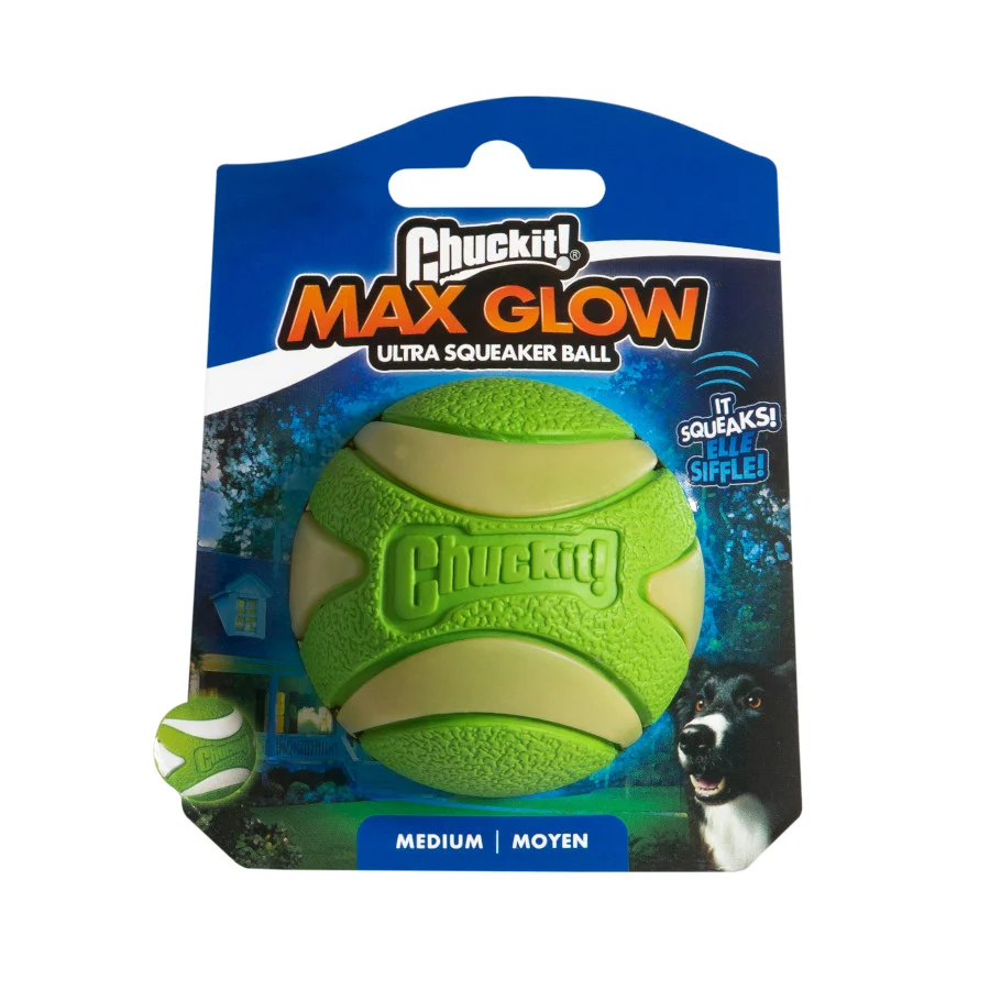 Chuckit! Max Glow Ultra Squeaker Pelota con Brillo para perros - Image 2