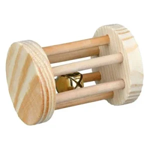 Cilindro de madera con cascabel Trixie para roedores