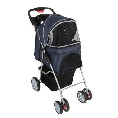Cochecito para mascotas pequeñas Sporty Pet Stroller Azul oscuro / gris claro