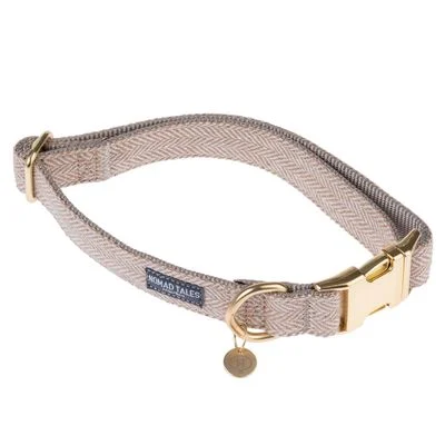 Collar Nomad Tales Calma arena para perros XS: 24 - 36 cm contorno de cuello, 10 mm de ancho