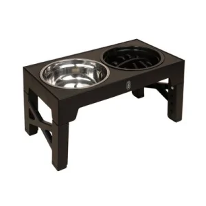 Comedero doble TIAKI de altura regulable en 4 posiciones 1,2 l, aprox. 44 x 23 x 8 cm (L x An x Al)