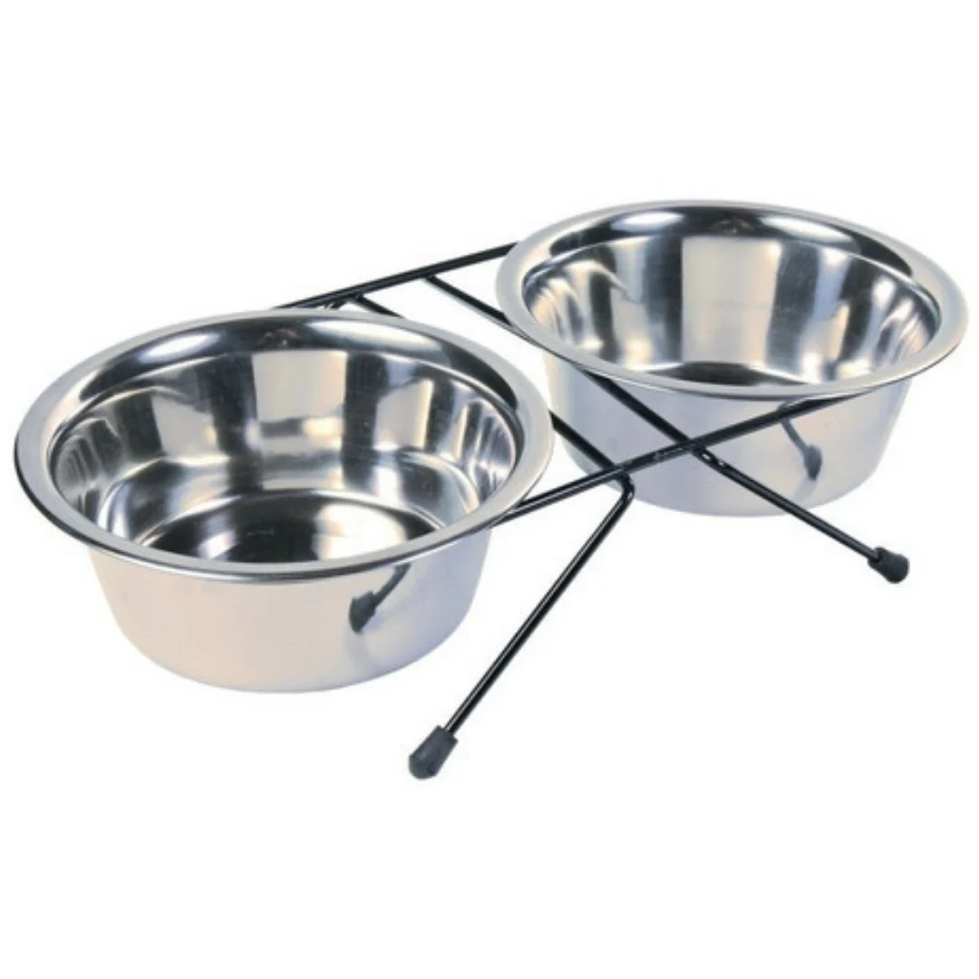 COMEDERO DOBLE TRIXIE DE ACERO INOXIDABLE