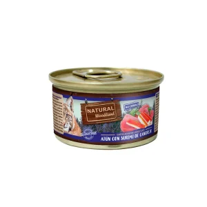 Comida Húmeda de Atún con Surimi para Gatos 85g Natural Woodland | 50% Atún