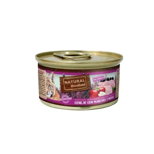 Comida Húmeda de Conejo con Fruta y Pescado para Gatos 85g Natural Woodland | 50% Conejo
