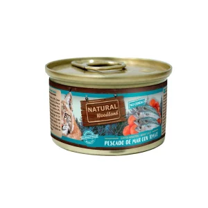 Comida Húmeda de Pescado de Mar con Tomate para Gato 85g Natural Woodland | 50% Pescado Fresco