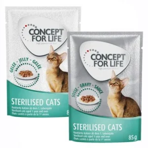 Concept for Life 24 x 85 g en salsa y en gelatina - Pack Ahorro mixto Sterilised Cats