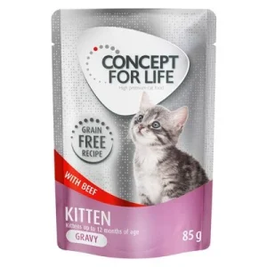 Concept for Life Kitten sin cereales con vacuno en salsa 12 x 85 g