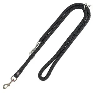 Correa ajustable Trixie Cavo negra para perros T/S - M: 200 cm, 12 mm de ancho