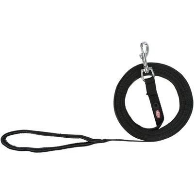 Correa de rastreo de algodón Trixie, negro para perros Talla: M-L: 5 m de largo / 20 mm de ancho
