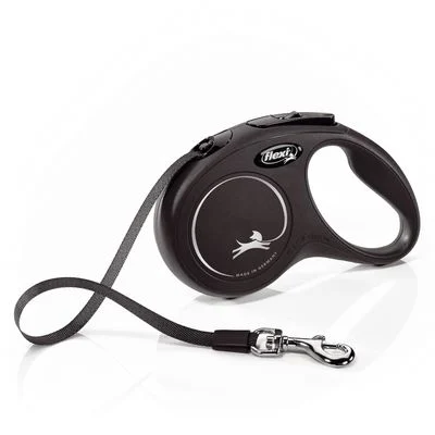 Correa extensible flexi New Classic con cinta de 5 m Negro S