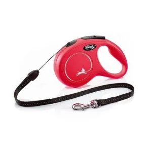 Correa extensible flexi New Classic roja con cordón de 8 m Tamaño S, hasta 12kg