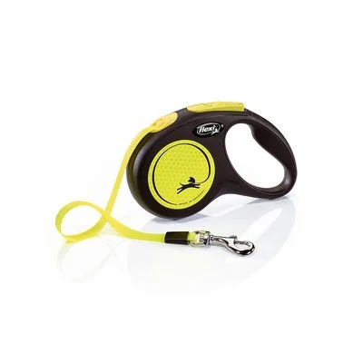 Correa extensible flexi New Neon con cinta de 5 m S: hasta 15 kg