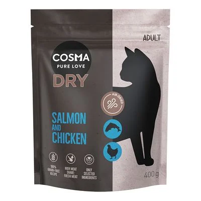 Cosma Air-Dried salmón y pollo pienso para gatos 400 g