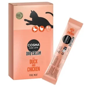 Cosma DUO Cream 8 x 14 g snacks para gatos Pato y pollo
