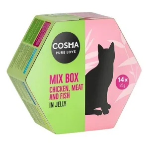 Cosma Mix Box comida húmeda en gelatina 14 x 85 g