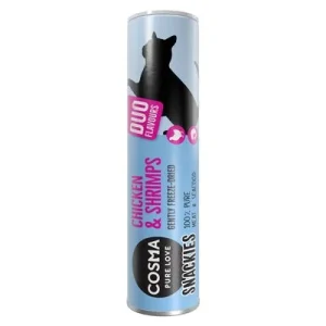 Cosma Snackies DUO snacks para gatos - Pack Ahorro 5 x Pechuga de pollo y gambas (115 g)