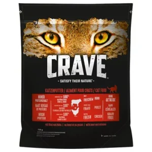 Crave Adult con vacuno y pollo pienso para gatos 750 g