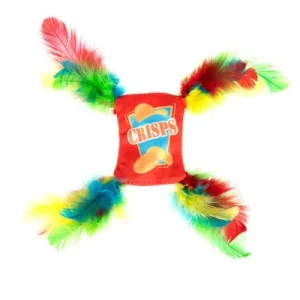 Crinkle Crisps con plumas juguete para gatos 1 unidad