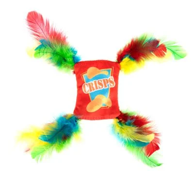 Crinkle Crisps con plumas juguete para gatos 1 unidad