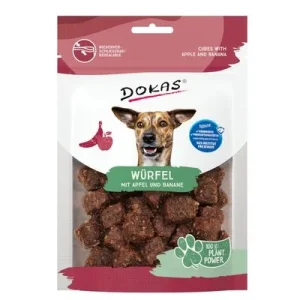 Dokas cubitos con manzana y plátano