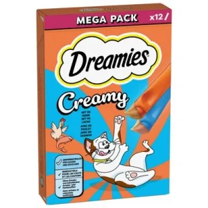 Dreamies Creamy Snacks con pollo y salmón 12 x 10 g