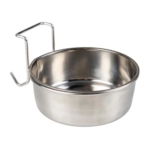 Duvoplus Comedero de Inox para Aves + Gancho