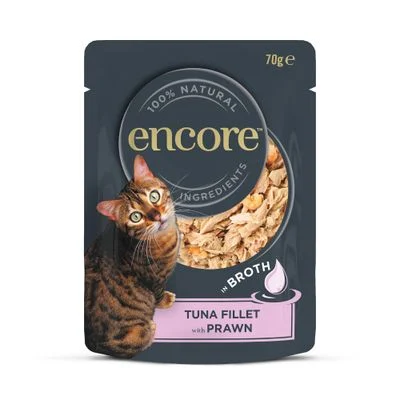 Encore en bolsitas 16 x 70 g comida húmeda para gatos Atún y gambas