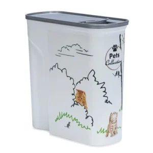 Envase para pienso Curver para gatos Diseño de jardín: hasta 2,5 kg de pienso (6 litros)