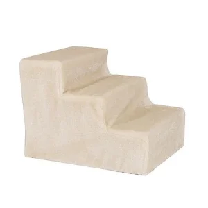 Escalera Lionto con funda de felpa beige: 36 x 45 x 34 cm (L x An x Al)