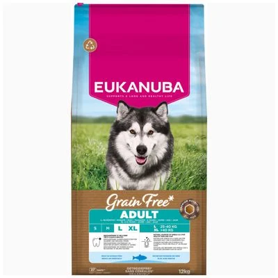 Eukanuba Grain Free Adult Large & Giant Breed pescado de mar 12 kg