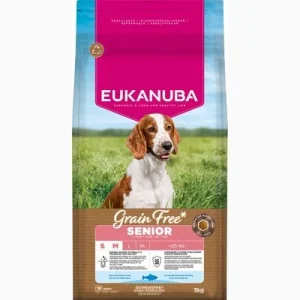 Eukanuba Grain Free Senior Small & Medium pescado de mar 3 kg