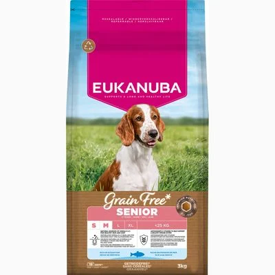 Eukanuba Grain Free Senior Small & Medium pescado de mar 3 kg