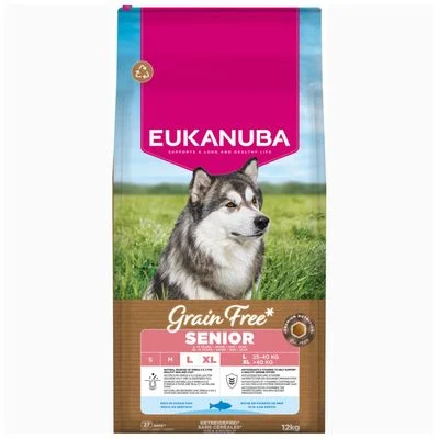 Eukanuba Senior Large Breed Grain Free con pescado de mar 12 kg